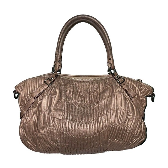 Coach 1941 Madison Gathered Leather Metallic Beige Sophia Satchel Shoulder Bag - Picture 3 of 16